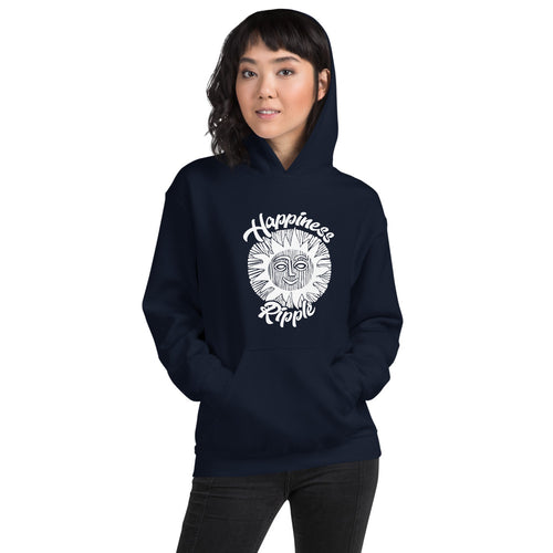 Happiness Ripple Hoodie with Pockets - Logo on Front and Back